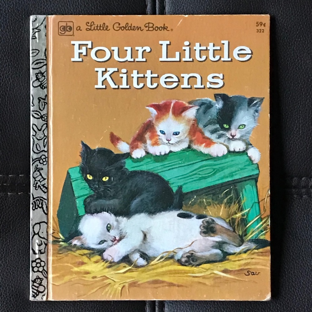Vintage A Little Golden Book Four Little Kittens Children's Picture Storybook